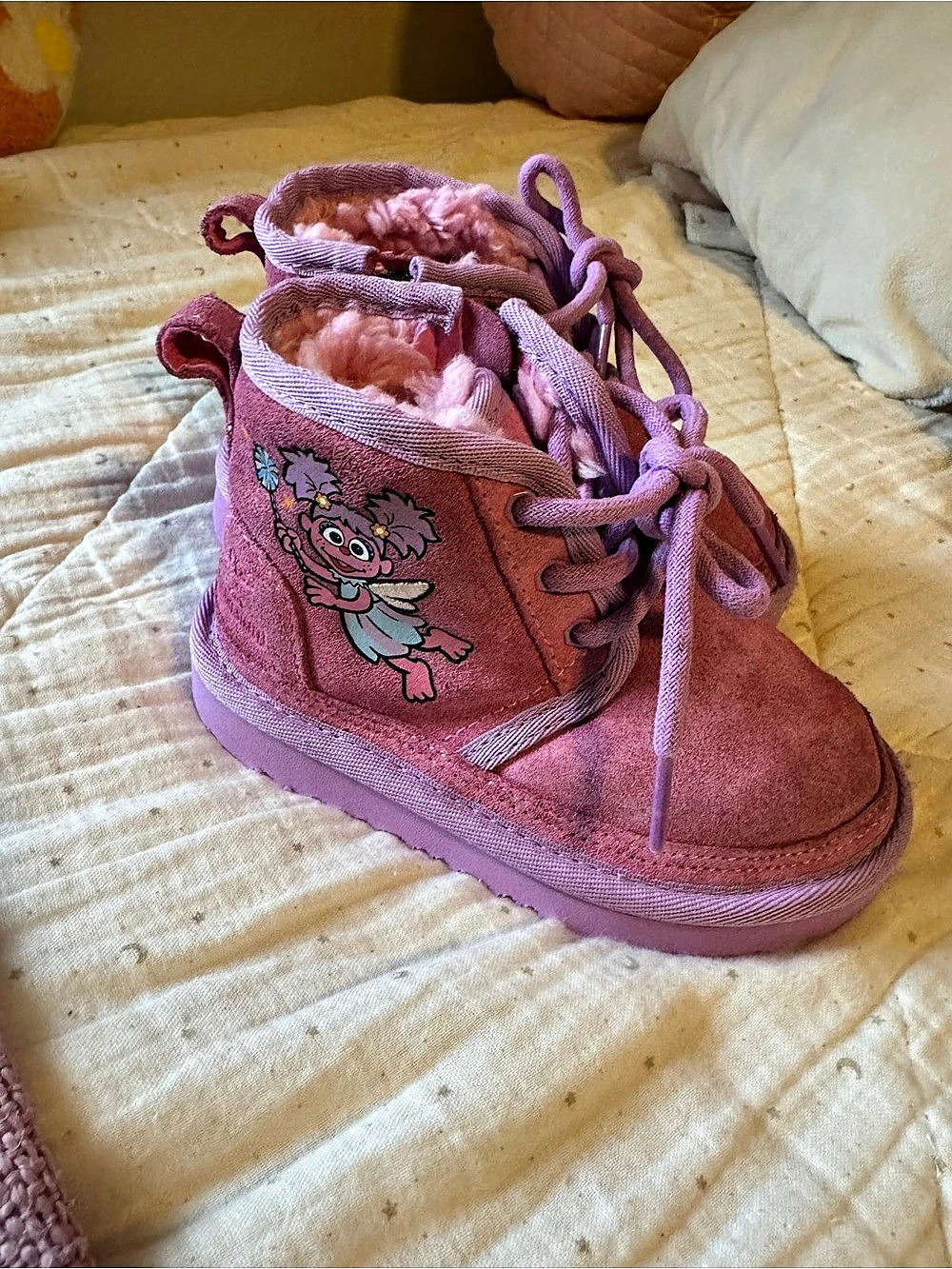 Sesame Street Kids Pink & Purple Boots US 8